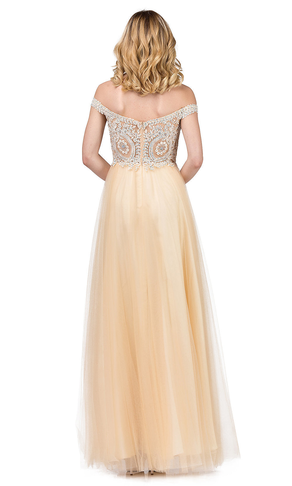 Dancing Queen-Off-Shoulder Sweetheart Formal Dress with Beading